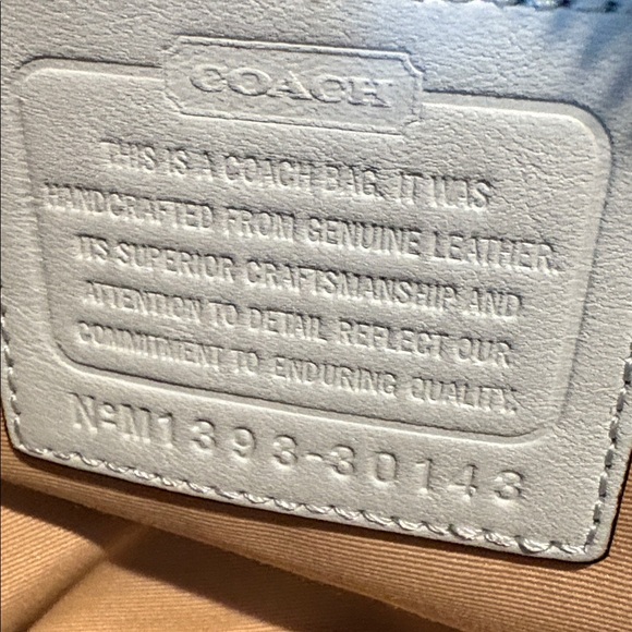 Coach Bleecker Preston mini bag Satchel Buffalo pebbled leather Lt blue seafoam - Picture 17 of 17